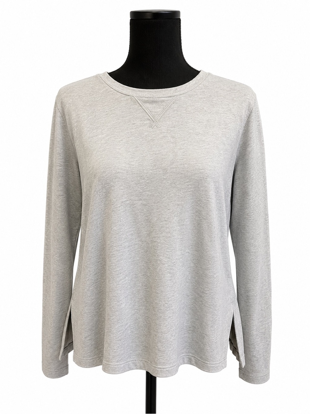 NAUTICA GRAY CREW NECK SWEATSHIRT WITH SIDE SLITS